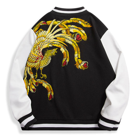 Chaqueta Vintage de Gamuza con Bordado Nacional Holgada para Hombre - Image 5