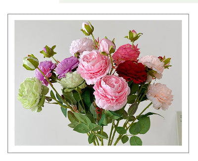 Flores Artificiales de Peonía y Rosa Premium para Decoración del Hogar - Image 24