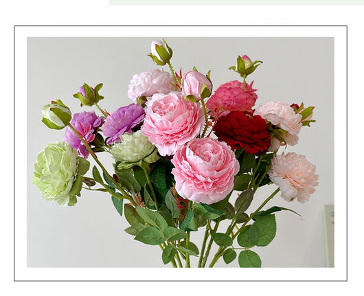 Flores Artificiales de Peonía y Rosa Premium para Decoración del Hogar - Image 24