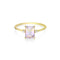 925 Plateado Octagonal Rectangular Amethyst Ring Female Geometric Amethyst Ring Size9