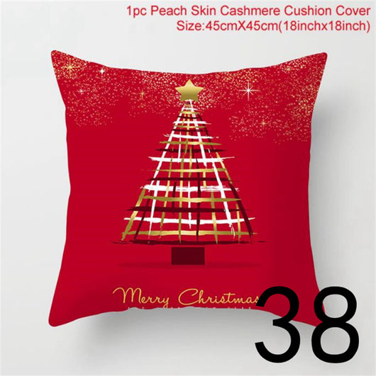 Funda de Almohada Navideña con Estampado Santa para Decoración del Hogar - Image 37