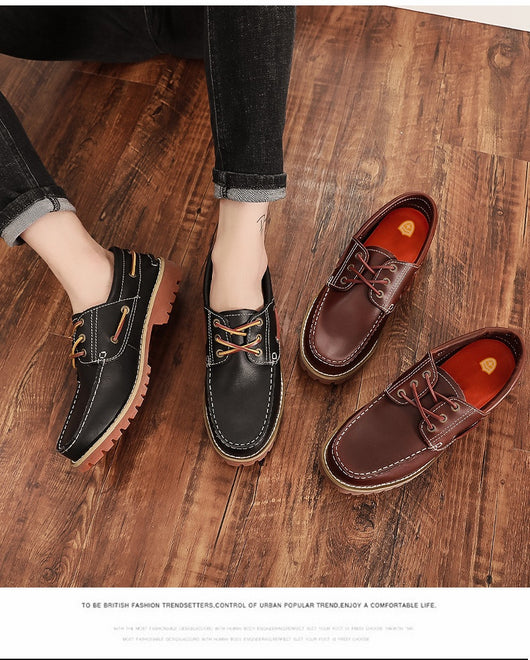 Zapatos Casuales Británicos de Cuero Genuino para Hombre - Diseño Clásico Bajo - Image 9