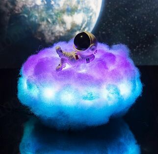 Lámpara Astronauta con Nubes LED y Efecto Arcoíris para Niños - Image 5