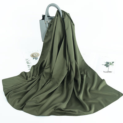 Pañuelo Satinado Liso de Estilo Malayo - Chal Casual Versátil - Image 37