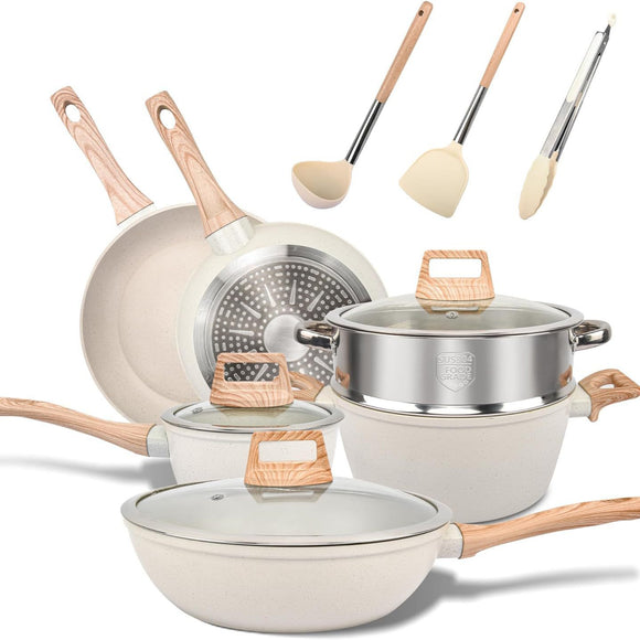 Juego de Ollas y Sartenes de Granito 21 Piezas para Cocina