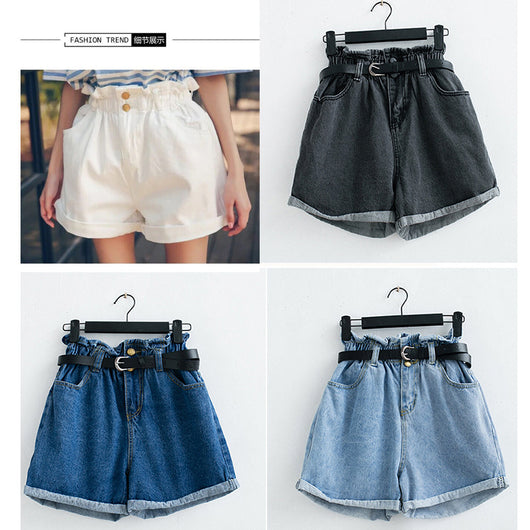Shorts de Mezclilla Elástica Cintura Alta para Mujer - Estilo Verano Amplio y Cómodo - Image 6