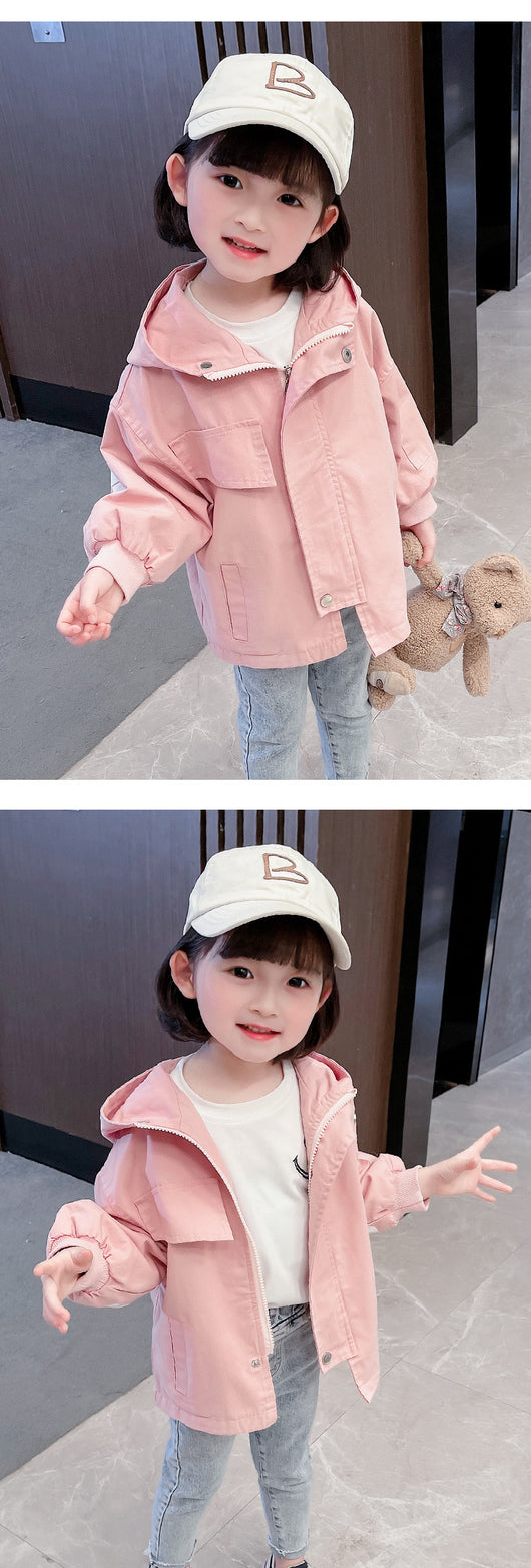 Chaqueta Cortavientos con Capucha para Niñas - Primavera y Otoño - Image 7