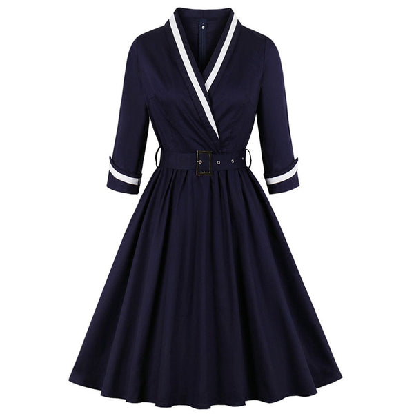 Vestido Elegante con Escote en V Profundo y Mangas Abullonadas - Image 6