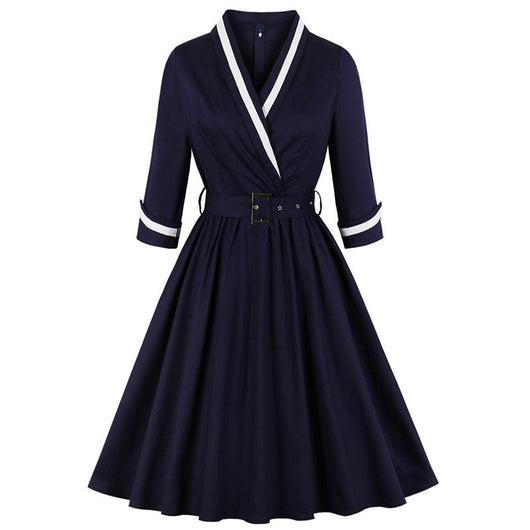 Vestido Elegante con Escote en V Profundo y Mangas Abullonadas - Image 6