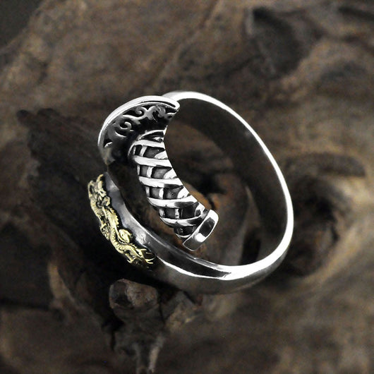 Anillo Samurai Plata Tailandesa Estilo Vintage Distressed para Hombre - Image 7