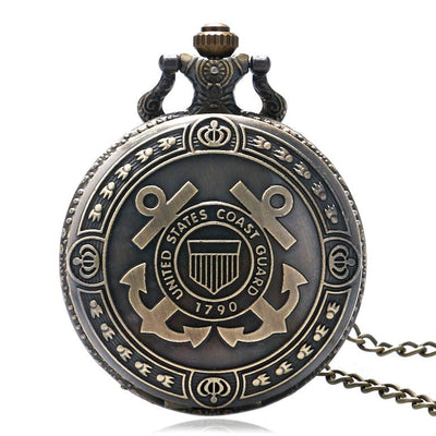Reloj de Bolsillo Bronce Guardia Costera 1790 - Regalo Vintage para Hombre y Mujer