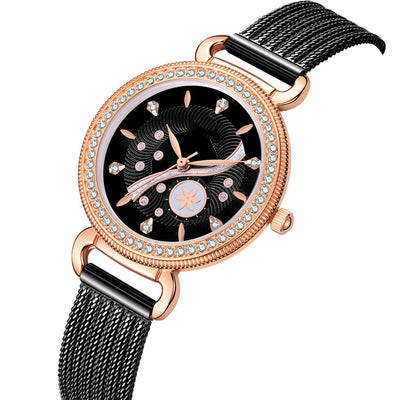 Reloj Elegante para Mujer con Diamantes y Malla Acero Inoxidable Resistente al Agua - Image 12