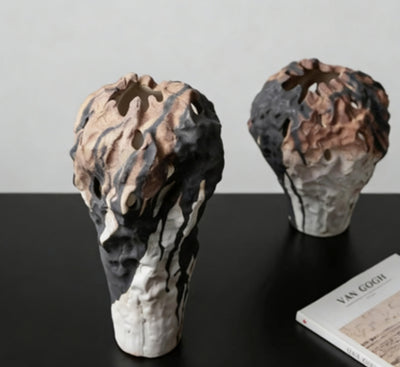 Jarrón de Arte Cerámica Estilo Wabi-sabi Clásico Chino Contemporáneo - Image 11