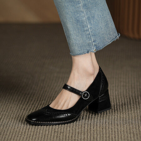 Zapatos Mary Jane Vintage con Tacón Grueso y Punta Cuadrada para Mujer - Image 4