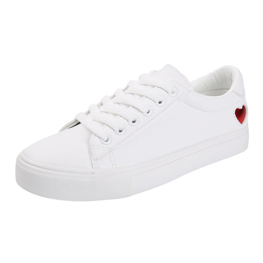 Zapatillas Deportivas de Cuero PU para Mujer con Detalles de Corazón - Image 4