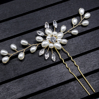Pasador de Novia Coreano Hecho a Mano con Perlas y Cristales - Accesorio Nupcial Premium - Image 4