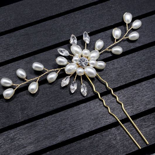 Pasador de Novia Coreano Hecho a Mano con Perlas y Cristales - Accesorio Nupcial Premium - Image 4