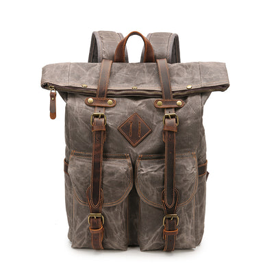 Mochila Vintage de Cuero Crazy Horse Impermeable con Gran Capacidad - Image 7