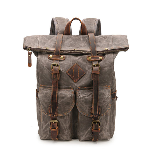 Mochila Vintage de Cuero Crazy Horse Impermeable con Gran Capacidad - Image 7