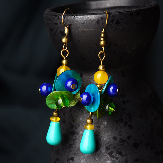 Aretes Étnicos de Concha con Estilo Antiguo y Temperamento
