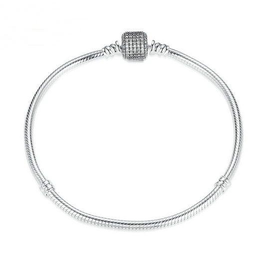 Pulsera de Plata Esterlina 925 con Diamantes Cuadrados