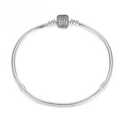 Pulsera de Plata Esterlina 925 con Diamantes Cuadrados