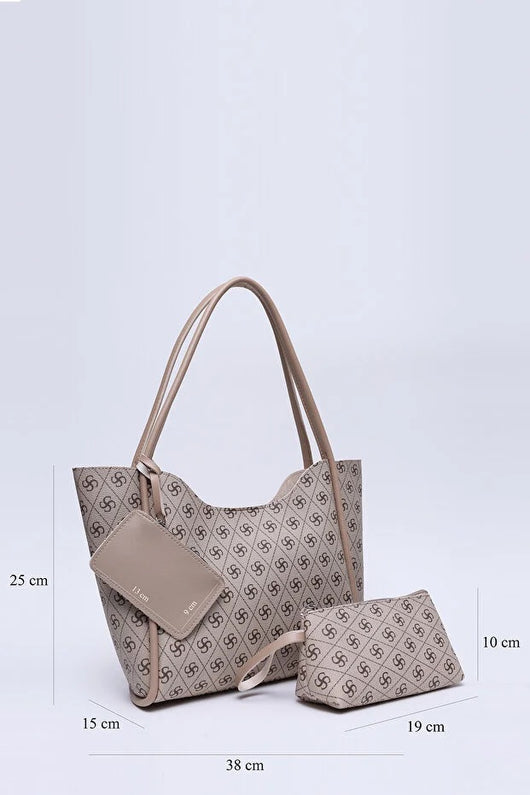 Bolso de Cuero Sintético Monogram Mink con Billetera y Neceser Incluido - Image 2