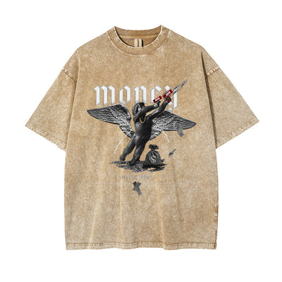 Camiseta Estampada Lavada y Desgastada para Hombre - Image 7
