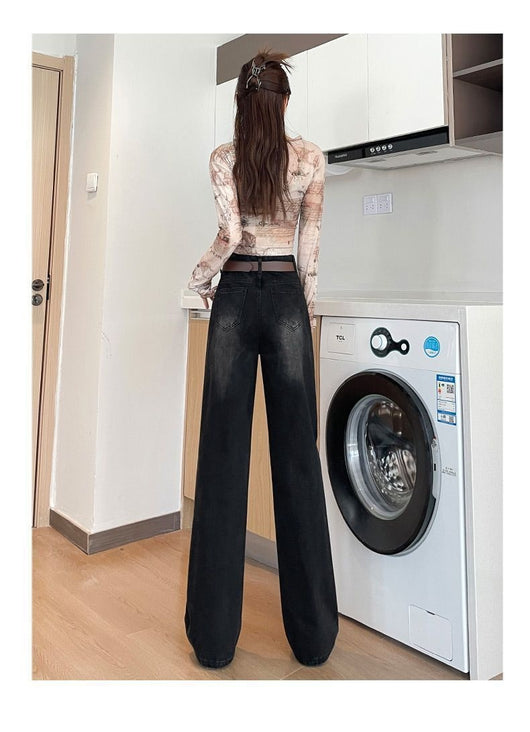 Jeans Cintura Alta Gris Cemento Corte Recto Efecto Adelgazante - Image 20