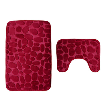 Juego de Tapetes Antideslizantes para Baño con Diseño de Piedra de Río - Image 6