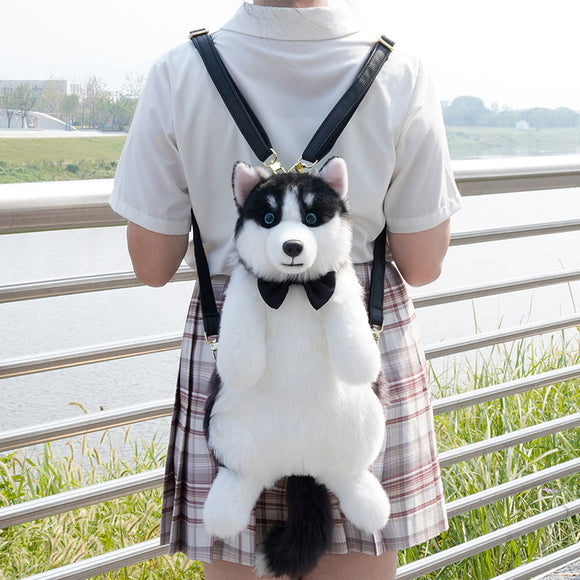 Peluche Simulado de Husky - Juguete de Bolsa Interactivo
