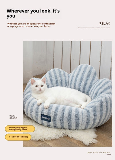 Cama Nido para Gatos Acolchada Grande Diseño Pétalos - Image 10
