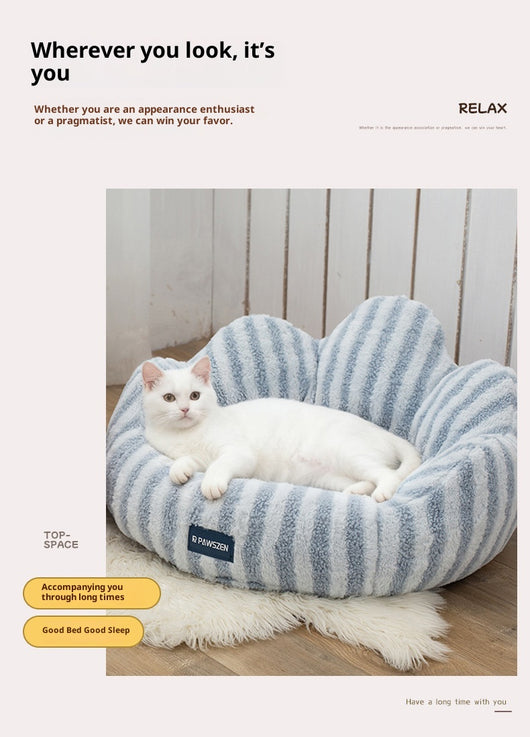 Cama Nido para Gatos Acolchada Grande Diseño Pétalos - Image 10