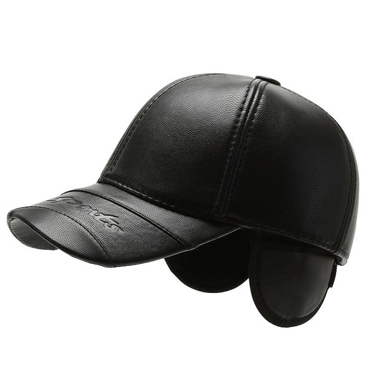 Gorro de Cuero PU Impermeable para Hombre Adulto Mayor - Protección Invernal - Image 6