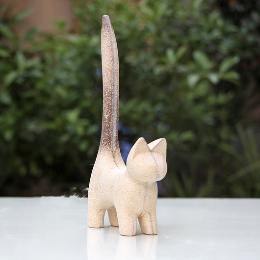 Adorno de Gatito de Cola Larga en Madera en Blanco para Pintar y Colorear - Image 8