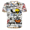 Camiseta Unisex Estilo Urbano con Diseño Gráfico Alien y Arcoíris