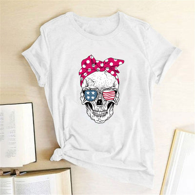 Playera Estampado Calavera y Girasol con Lentes de Sol - Image 4