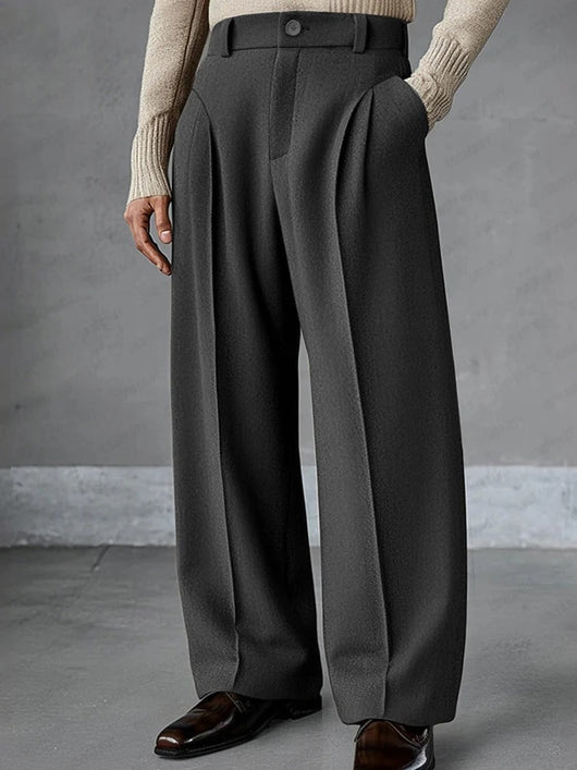 Pantalones Machete de Cintura Alta y Pierna Ancha para Hombre - Image 8