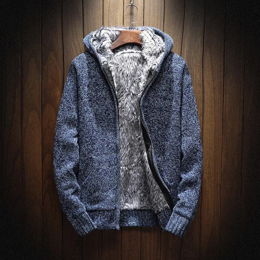 Cardigan Acolchado de Terciopelo con Capucha para Hombre - Image 2