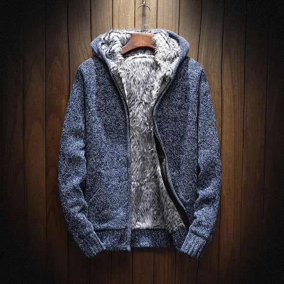 Cardigan Acolchado de Terciopelo con Capucha para Hombre