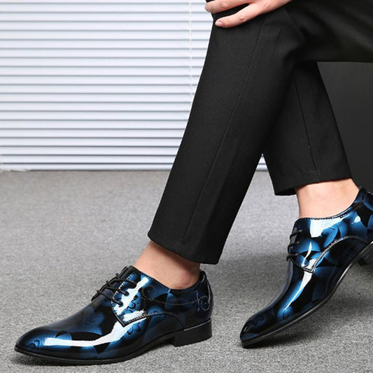 Zapatos de Vestir Casual para Hombre Talla Grande - Cuero Brillante Premium