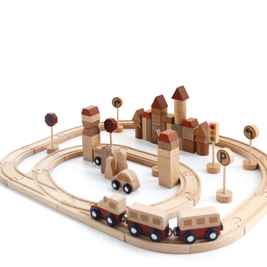 Juego de Construcción Ferrocarril Urbano - Puzzle de Madera Educativo para Niños - Image 15