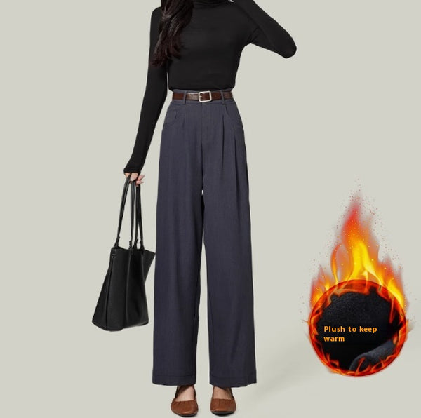 Pantalones Anchos Drapeados Slim para Mujer - Colección Otoño