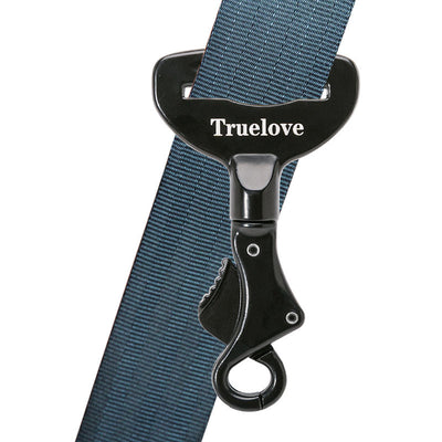 Black metal pet car safety buckle with a top slot for seatbelt and a swivel snap hook, featuring 'Truelove' branding. - Image 10