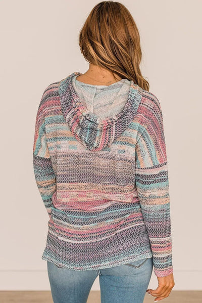 Blusa Casual de Cuello Redondo con Rayas Estampadas para Mujer - Image 2