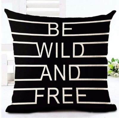 Funda de Almohada Decorativa con Letras en Blanco y Negro - Image 15