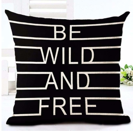 Funda de Almohada Decorativa con Letras en Blanco y Negro - Image 15