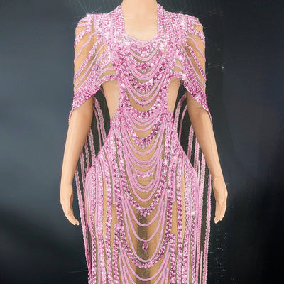 Vestido de Noche Elegante con Lentejuelas Brillantes - Image 4