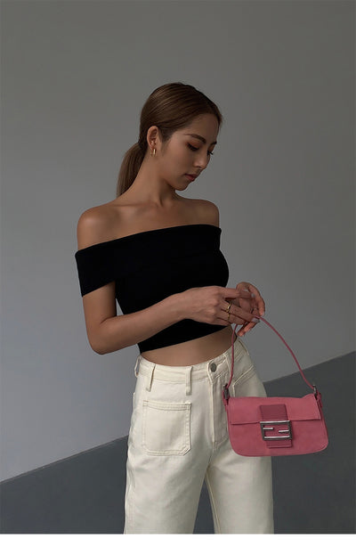 Top Tejido Asimétrico Cropped para Mujer - Image 26