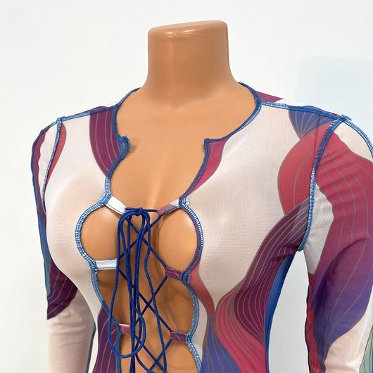 Jumpsuit Elegante de Malla Transparente con Mangas Largas - Image 7